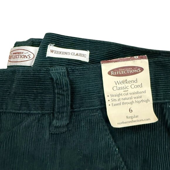 Northern Reflections Corduroy Pants Weekend Classic Cord Womens 6 Green - Picture 6 of 7
